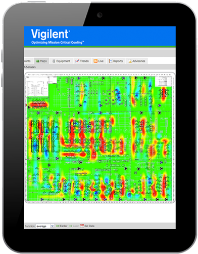 Thermal map with hot spots